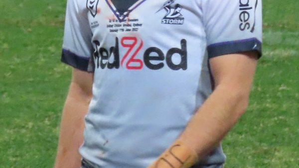 Grant Anderson playing for the Melbourne Storm on his NRL debut against Sydney Roosters at the Sydney Cricket Ground